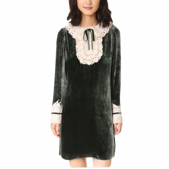 Anna Sui Dresses & Skirts - Anna Sui Victorian velvet lace dress 8 Med